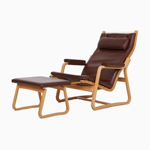 Lounge Chair with Stool by Ditte & Adrian Heath for France & Søn / France & Daverkosen, Set of 2-DQ-985191