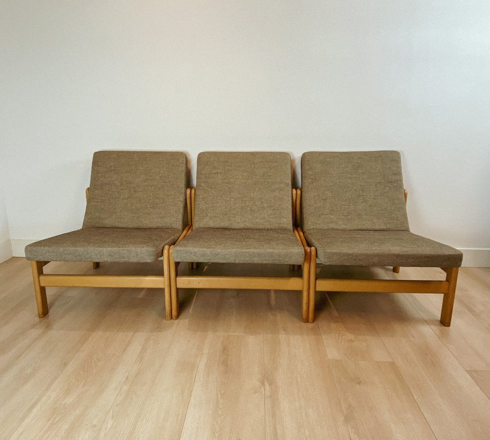 Lounge Chairs by Jørgen Baekmark for FDB, 1960s, Set of 3