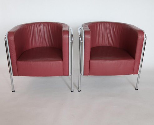 Lounge Chairs in Bentwood and Leather by Christoph Zschocke for Thonet, 1990s, Set of 2-VNE-966060