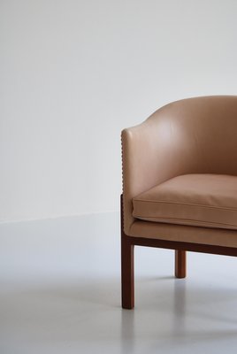 Lounge Chairs in Mahogany and Leather by Mogens Koch for Rud Rasmussen, 1950s, Set of 2-WRF-1142951