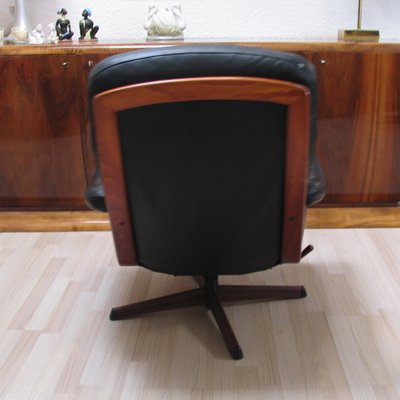 Lounge Swivel Chair with Footrest from Göte Möbel, Sweden, 1970s, Set of 2-YGE-1425028