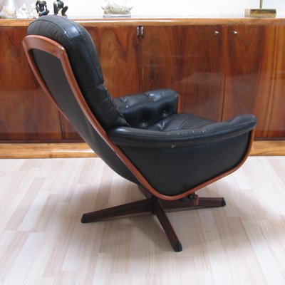 Lounge Swivel Chair with Footrest from Göte Möbel, Sweden, 1970s, Set of 2-YGE-1425028