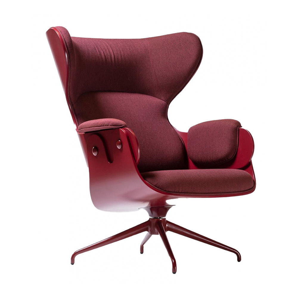 Lounger - High-Back Upholstered Fabric Armchair (MONOCOLOR RED) by Bd Barcelona Design