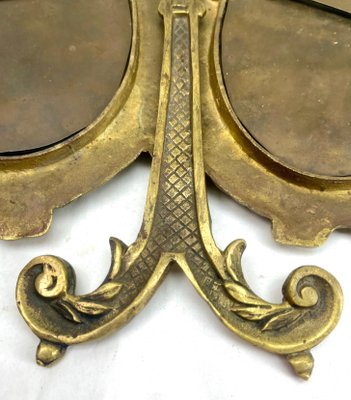 Lovers Knot Double Picture Frame in Polished Brass, France, 1900s-MJY-1754146