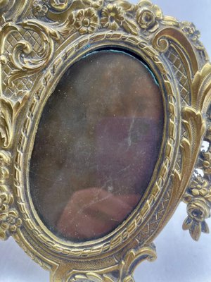 Lovers Knot Double Picture Frame in Polished Brass, France, 1900s-MJY-1754146