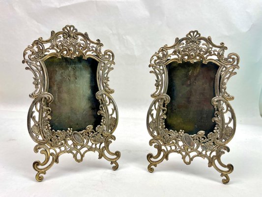 Lovers Knot Picture Frames with Glass Cover & Silver-Plating, 1860s, Set of 2-MJY-1705467