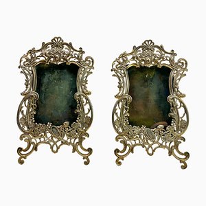 Lovers Knot Picture Frames with Glass Cover & Silver-Plating, 1860s, Set of 2-MJY-1705467