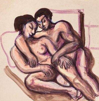 Lovers - Original Drawing in Mixed Media - 1950 ca 1950 ca.-ZCI-770883