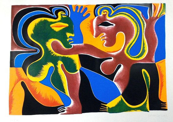 Lovers - Original ScreenPrint by Fritz Baumgartner - 1970 ca. 1970-ZCI-759807