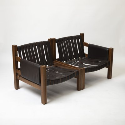 Loveseat in Brown Leather by Ton, Czechoslovakia, 1980s-IVW-2036197