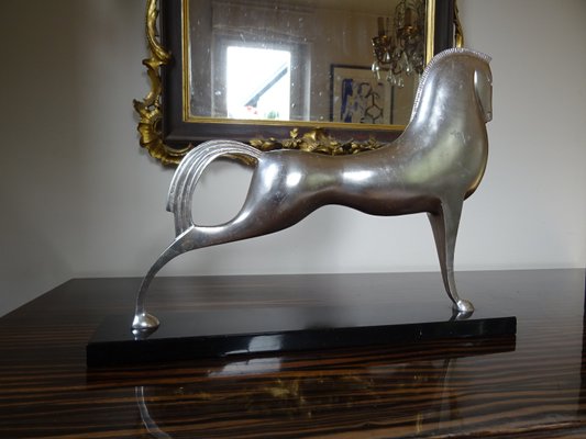 Lovet-Lorski, Modernist Art Deco Style Horse, Bronze on Marble Base, 1970s-FPY-2028203