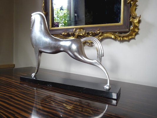 Lovet-Lorski, Modernist Art Deco Style Horse, Bronze on Marble Base, 1970s-FPY-2028203