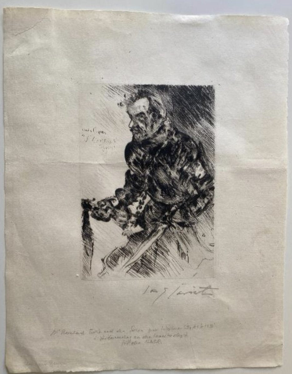 Lovis Corinth, Actor Florian Geyer, 1924, Hand-Signed Engraving