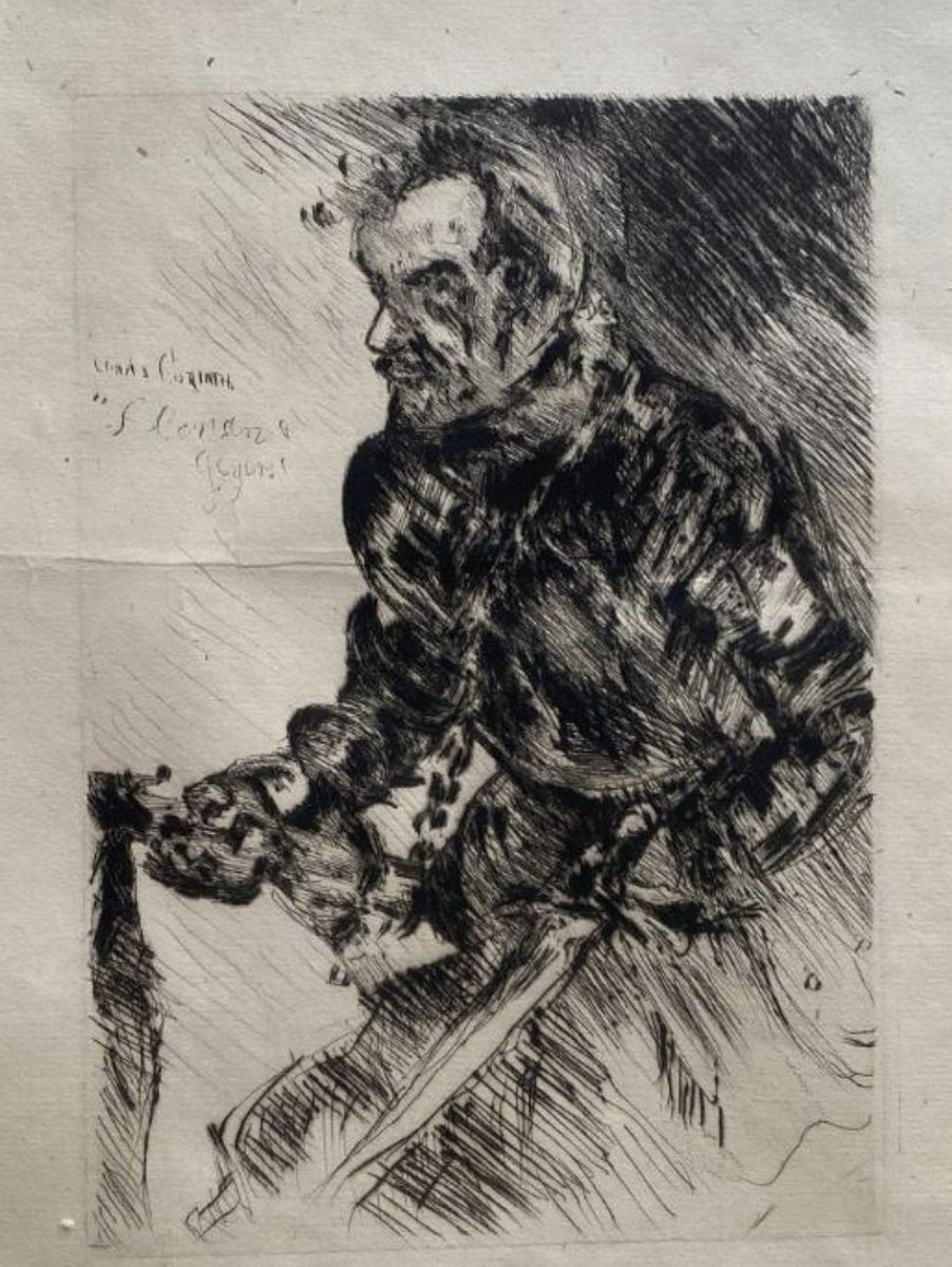 Lovis Corinth, Actor Florian Geyer, 1924, Hand-Signed Engraving