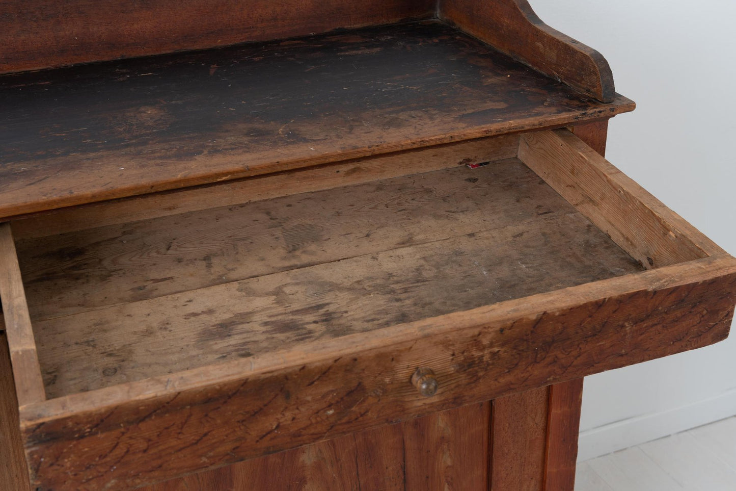 Low and Wide Red Swedish Sideboard