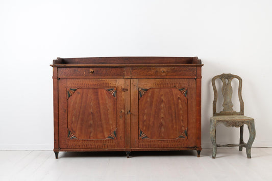 Low and Wide Red Swedish Sideboard