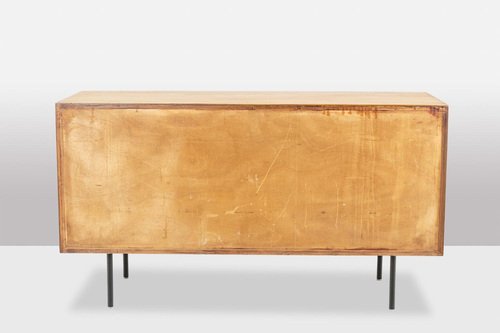 Low Ash Sideboard with Sliding Doors, 1960s