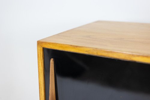 Low Ash Sideboard with Sliding Doors, 1960s