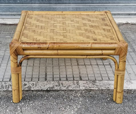 Low Bamboo Coffee Table, 1960s-RAQ-1418514