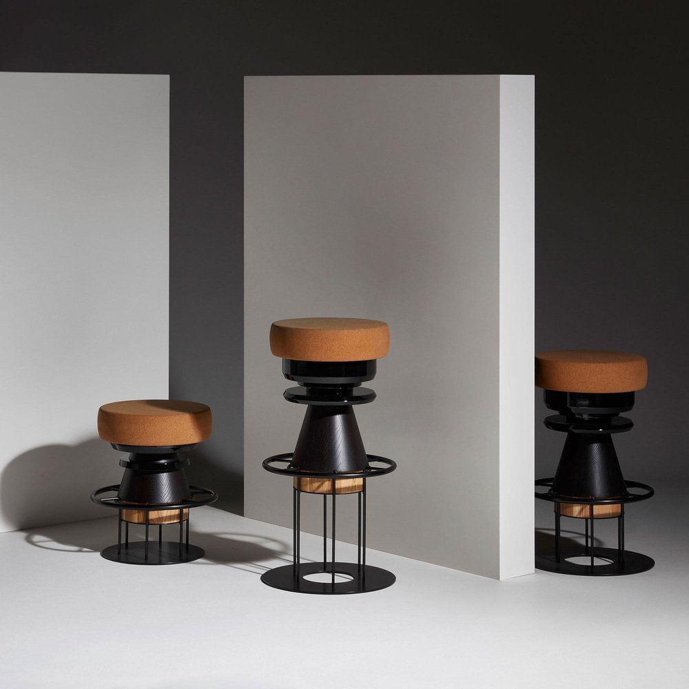 Low Black Tembo Stool by Note Design Studio