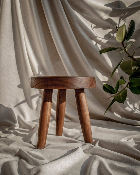 Low Brown Milk Stool by Bicci de' Medici Studio