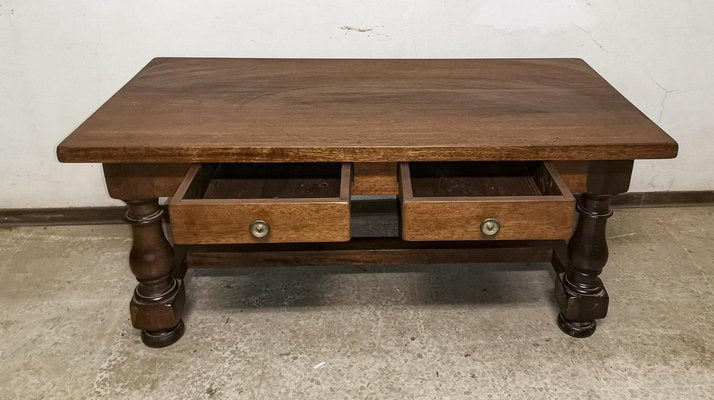 Low Coffee Table in Solid Walnut, Italy, 1990s-RAQ-1152957