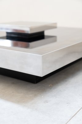 Low Coffee Table in Stainless Steel and Glass by Ausenda, 1970s-KNM-1741716