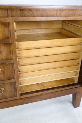 Low Danish Sideboard in Rosewood with Brass Handles, 1950s-UY-1724404