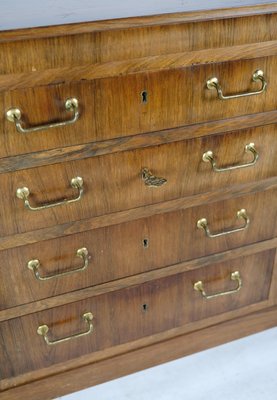 Low Danish Sideboard in Rosewood with Brass Handles, 1950s-UY-1724404