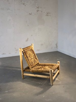 Low Light Wooden Armchair by Adrien Audoux & Frida Minet, 1950-NLF-1719458