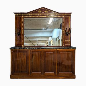 Low Mahogany Buffet with Mirror, Set of 2-HLV-1783933