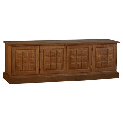 Low Mid-Century Danish Rectangular Brutalist Sideboard in Oak, 1950s-MXF-2041647