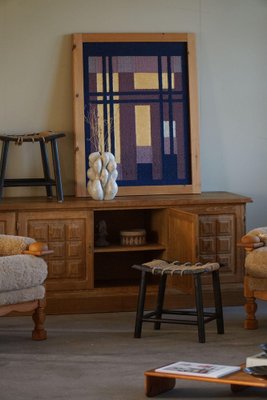 Low Mid-Century Danish Rectangular Brutalist Sideboard in Oak, 1950s-MXF-2041647