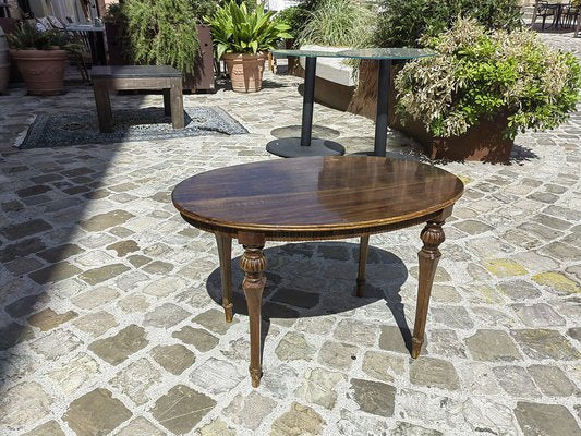 Low Oval Table in Finely Carved Walnut, 1950s-ZFY-1731584