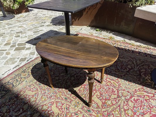 Low Oval Table in Finely Carved Walnut, 1950s-ZFY-1731584