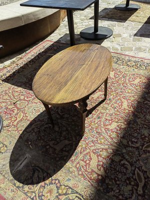 Low Oval Table in Finely Carved Walnut, 1950s-ZFY-1731584