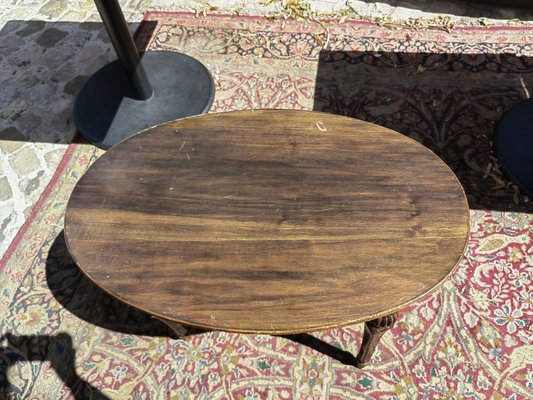 Low Oval Table in Finely Carved Walnut, 1950s-ZFY-1731584