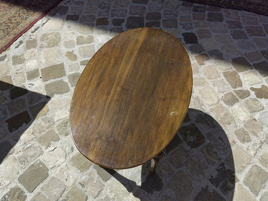 Low Oval Table in Finely Carved Walnut, 1950s-ZFY-1731584