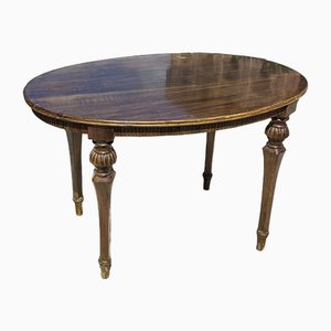 Low Oval Table in Finely Carved Walnut, 1950s-ZFY-1731584