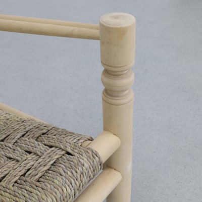 Low Rope Chair in Natural Teak attributed to Adrien Audoux & Frida Minet, 1970s-RZV-2043083