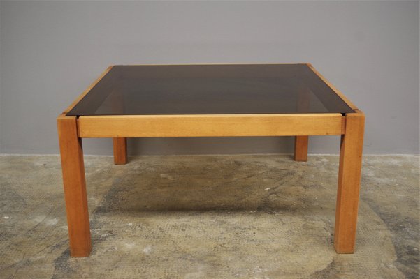 Low Side or Coffee Table with Tempered Smoked Glass Top, 1980s-KNM-1047774