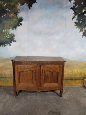 Low Sideboard Carved in Norman Oak-GBA-2043747