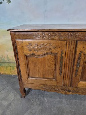 Low Sideboard Carved in Norman Oak-GBA-2043747