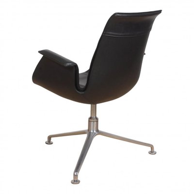 Low Tulip Chair in Black Patinated Leather by Fabricius and Kastholm-MTD-1400487