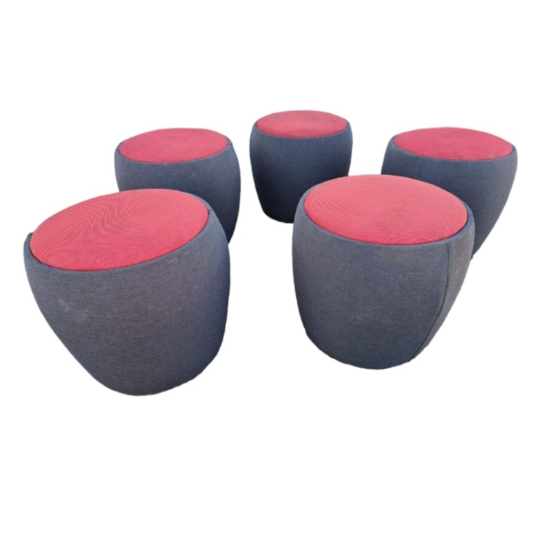 Low Upholstered Borek Sipk Stools by Bořek Šípek , Set of 5