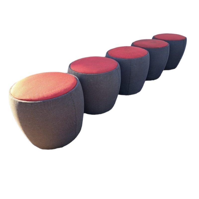 Low Upholstered Borek Sipk Stools by Bořek Šípek , Set of 5