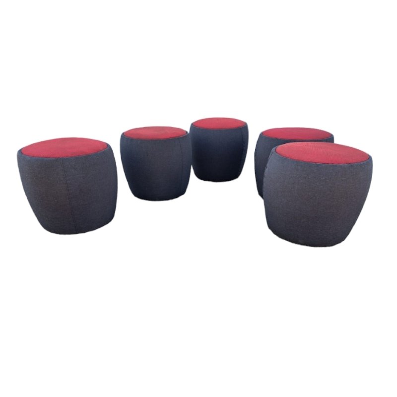 Low Upholstered Borek Sipk Stools by Bořek Šípek , Set of 5