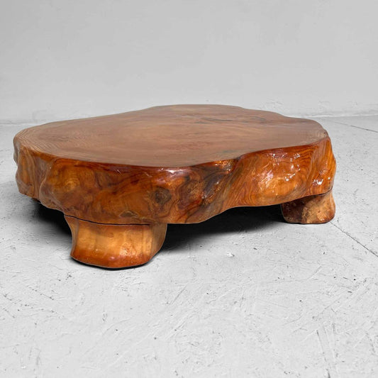 Low Wabi-Sabi Tree Trunk Table, Japan, 1890s