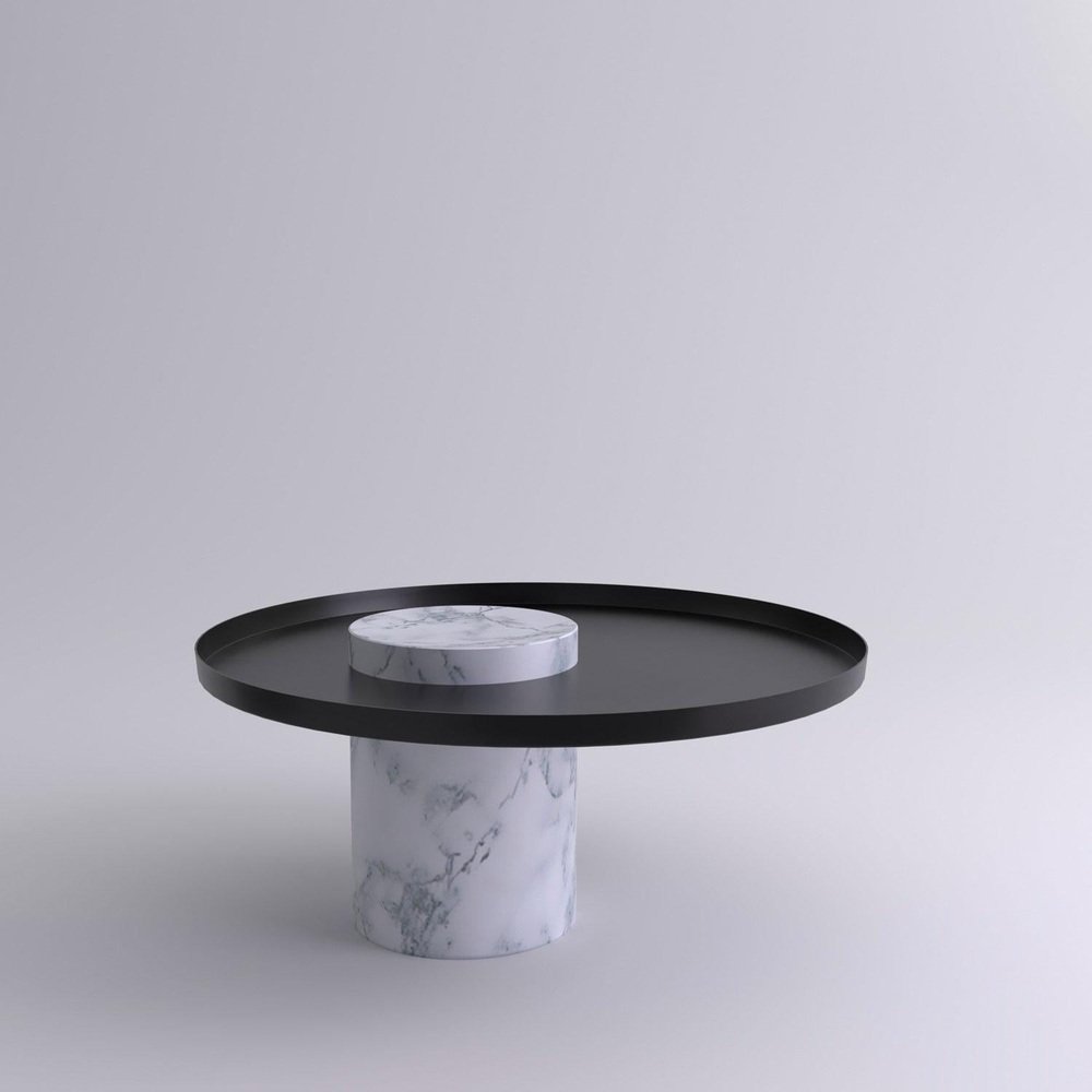 Low White Marble Guéridon by Sebastian Herkner