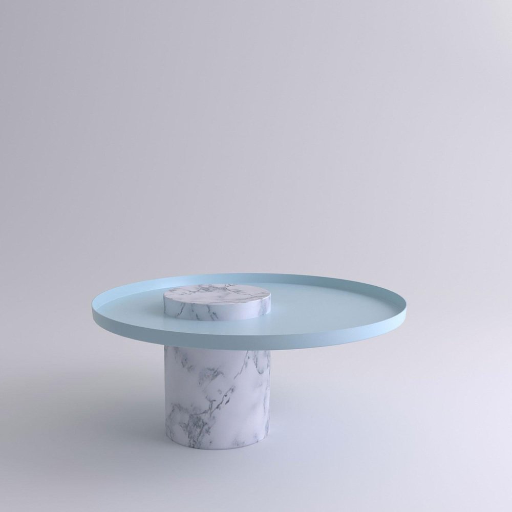 Low White Marble Guéridon by Sebastian Herkner